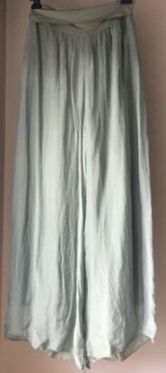 Obrazek Spodnie eleganckie VENI BIS dlugie z elastycznym pasem jedwab naturalny XS- 38/40  Włochy