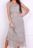 Obrazek Sukienka elegancka KASKADA maxi falbany  jedwab XXS/XS - 44/46 Włochy
