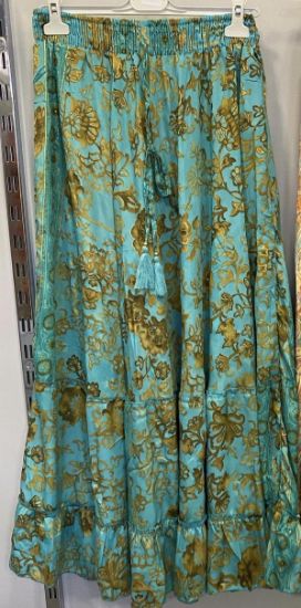 Obrazek Spódnica maxi BOHO 6 z jedwabiu naturalnego  S - 48/50 Włochy