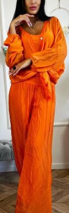 Obrazek Koszula elegancka TARA z topem, zestaw 2w1, jedwab UNI S/M - 46 Włochy