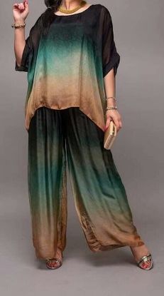 Obrazek Komplet elegancki TORI Ombre TRIO jedwab UNI od XS/S do 40/42 Włochy