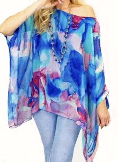 Obrazek Bluzka elegancka BAT fantazy jedwab XS/S - 50/52 Włochy