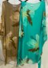 Obrazek Sukienka elegancka BAT midi/maxi lilie jedwab UNI od S - 50/52 Italy