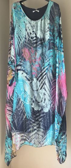 Obrazek Sukienka elegancka BAT midi Haiti jedwab UNI od S - 50/52 Italy