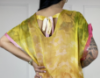 Obrazek Sukienka elegancka VIA maxi ombre stokrotki jedwab UNI SLIM od XXS/XS - M Italy