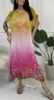 Obrazek Sukienka elegancka VIA maxi ombre stokrotki jedwab UNI SLIM od XXS/XS - M Italy