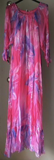 Obrazek Sukienka elegancka KOKO Strelicje maxi hiszpanka jedwab XS/S - 42 Włochy