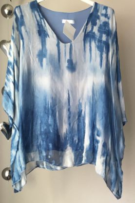 Obrazek Bluzka elegancka BAT Stalaktyty jedwab UNI od XS/S - 42/44 Włochy