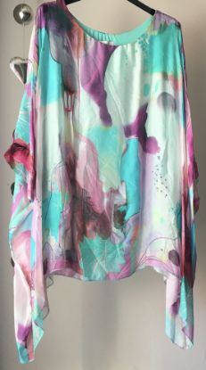 Obrazek Bluzka elegancka BAT Akbstract jedwab XS/S - 50/52 Włochy