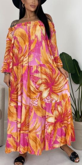 Obrazek Sukienka elegancka maxi hiszpanka KWIATY UNI od 40/42 - 46 Włochy