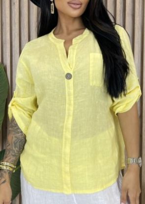 Obrazek Bluzka elegancka len, ażur, szydełko SLIM od XXS/XS do M Włochy