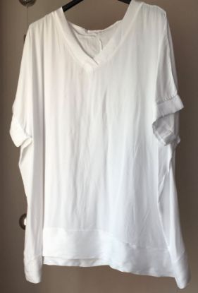 Obrazek Tunika elegancka satynowe lampasy UNI PLUS SIZE od 44/46 do 58/60 Włochy