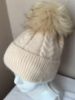 Obrazek Czapka elegancka kaszmir, angora, futro pompon, warkocz i zygzak Włochy