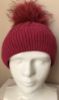 Obrazek Czapka elegancka angora, wełna kaszmirowa futro pompon, warkocz Włochy