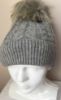 Obrazek Czapka elegancka angora, wełna kaszmirowa futro pompon, warkocz Włochy