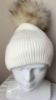 Obrazek Czapka elegancka futro pompon Włochy