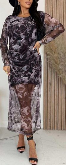 Obrazek Sukienka elegancka koktajlowa, wieczorowa maxi siatka - UNI SLIM SIZE od S/M do 40/42 Włochy