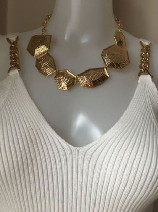 Obrazek Naszyjnik elegancki złoty GEO typu Choker, Princess z Włoch