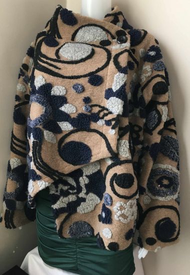 Obrazek Kurtka asymetryczna 3D kwiaty, wełna UNI od S/M do 44/46 Włochy