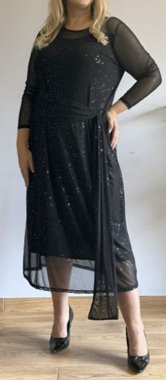 Obrazek Sukienka elegancka koktajlowa, wieczorowa DROBINKI maxi, midi siatka - UNI od M/L do 46/48 Włochy