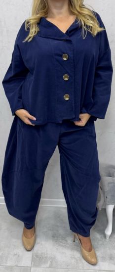 Obrazek Spodnie eleganckie sztruks typu Palazzo, Kuloty rozm. UNI PLUS SIZE od 40/42 do 46/48 Włochy