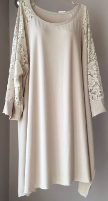 Obrazek Tunika elegancka z koronkowym rękawem UNI PLUS SIZE 44/46- 62/64 Włochy
